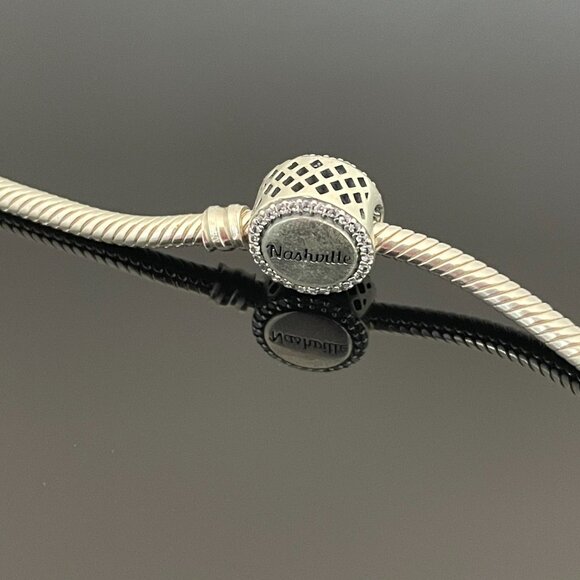 Pandora Nashville Music City Bead Charm Travel Pendant S925 Sterling Silver - Picture 6 of 7
